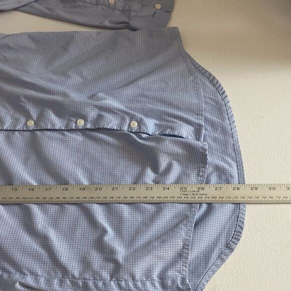 MINISTRY OF SUPPLY Mens Blue Check Button Long Sleeve Shirt Size S Performance - Picture 11 of 11